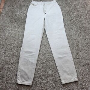 VINTAGE Bongo High Waisted Button Fly Jeans Women 9 Cream 90s Made in USA Casual
